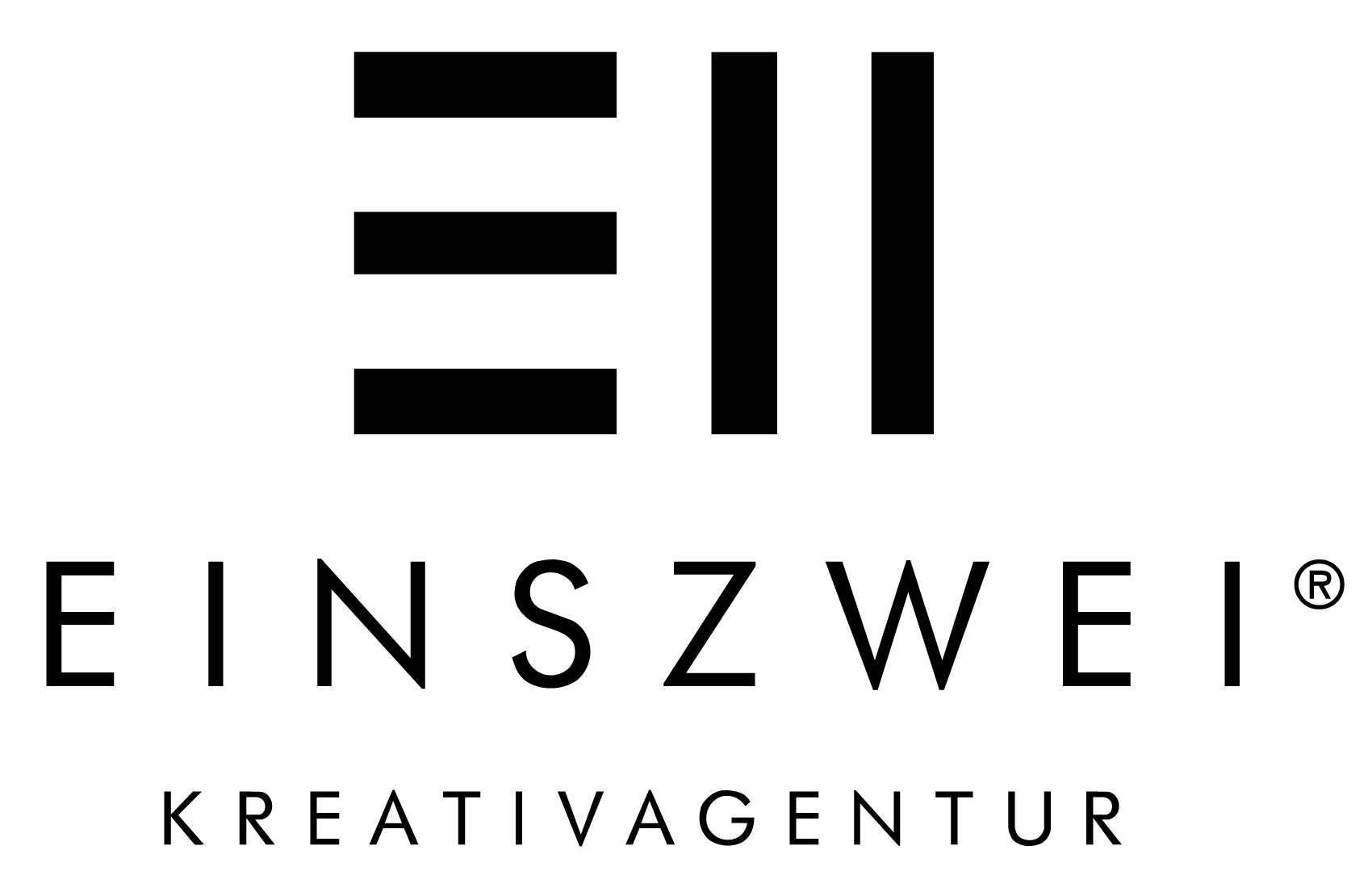 Logo EINSZWEI Kreativagentur quadrat mit R e1670263137766